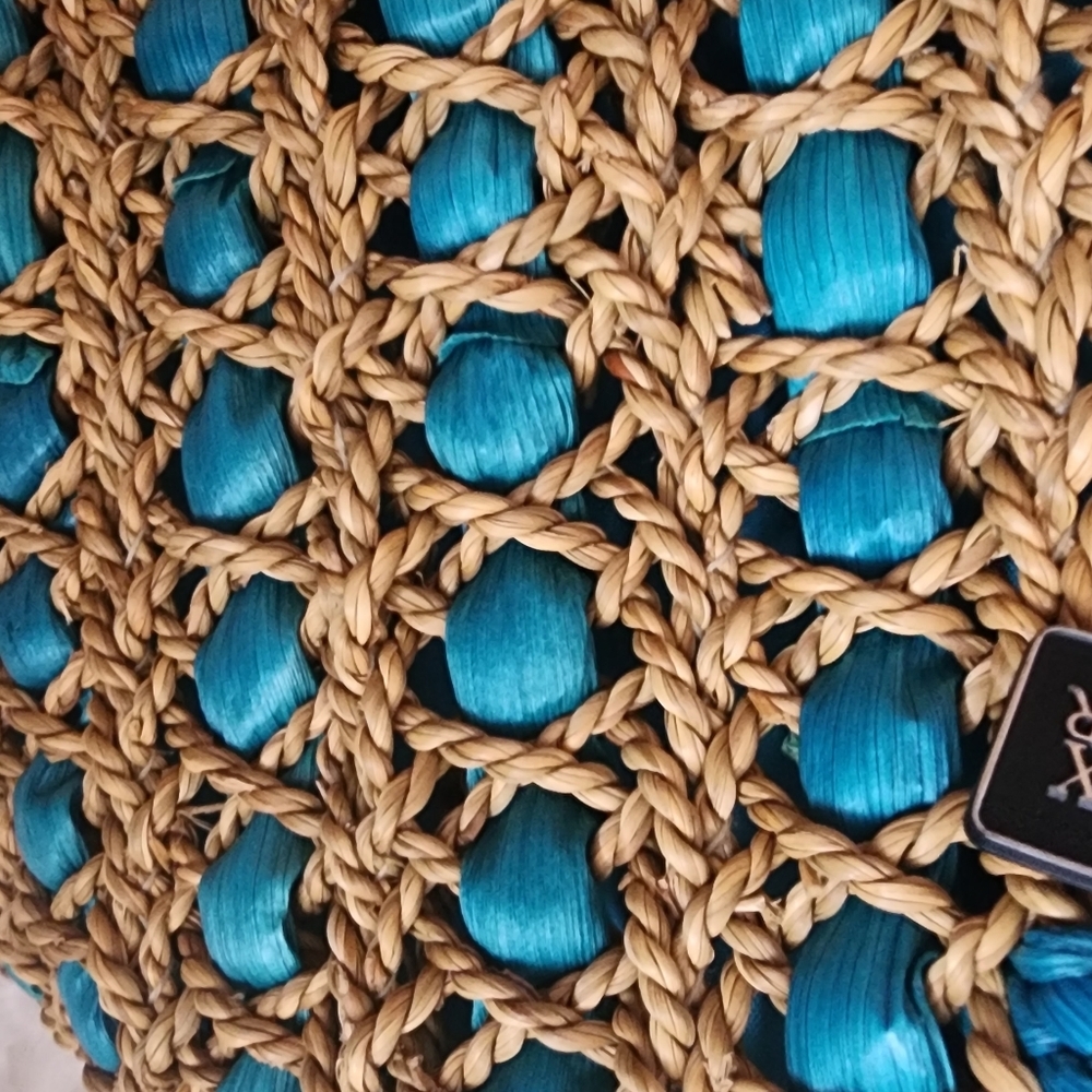 Straw Beach bag brand new with tag,but zipper is off - Picture 3 of 5